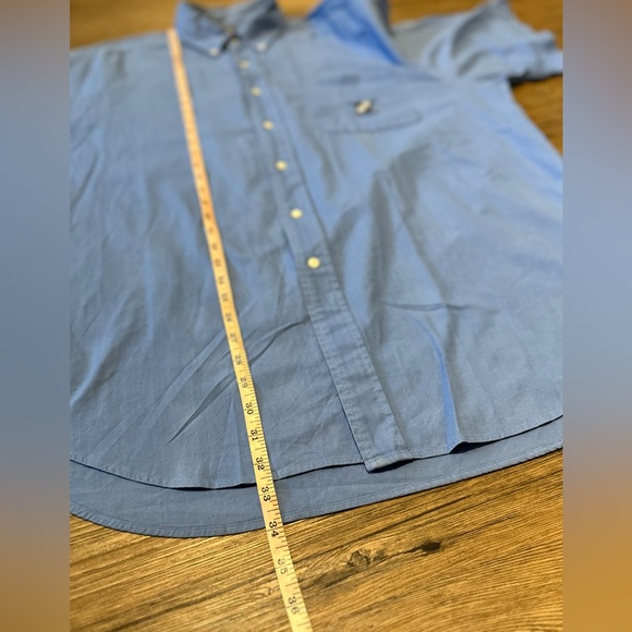 VINTAGE Ralph Lauren Tilden Cotton short sleeve embroidered logo shirt blue - Picture 13 of 16